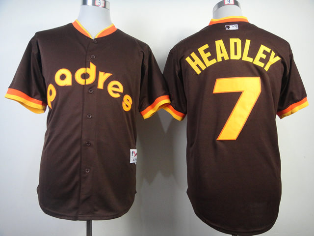Men San Diego Padres #7 Headley brown Throwback 1984 MLB Jerseys->san diego padres->MLB Jersey